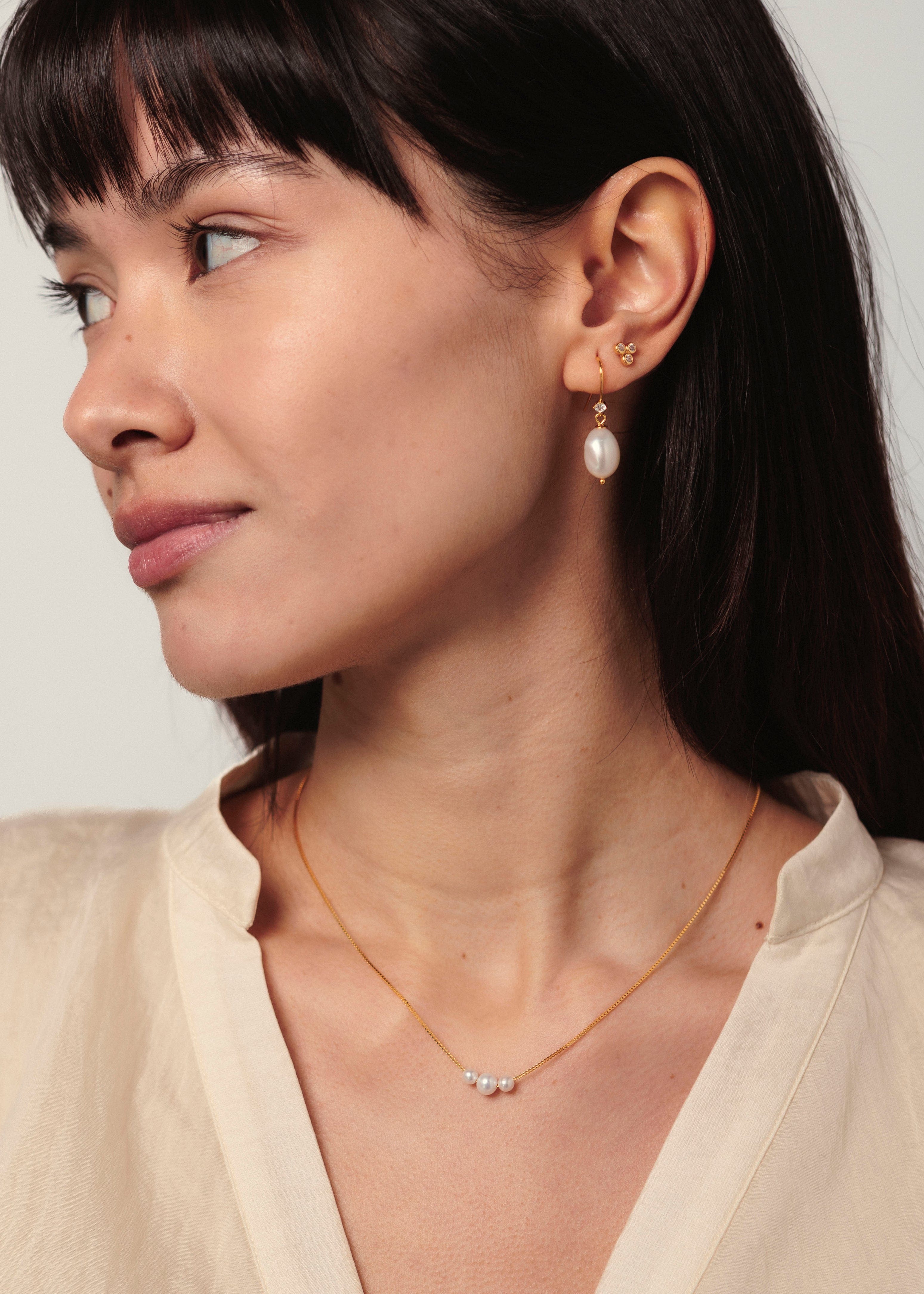 ellenoe Perlenohrringe 925 Sterling Silver / 18K vergoldet / Natürliche Perlen / Gold PERLENOHRRINGE ANGELA - OHRRINGE - 18K VERGOLDET