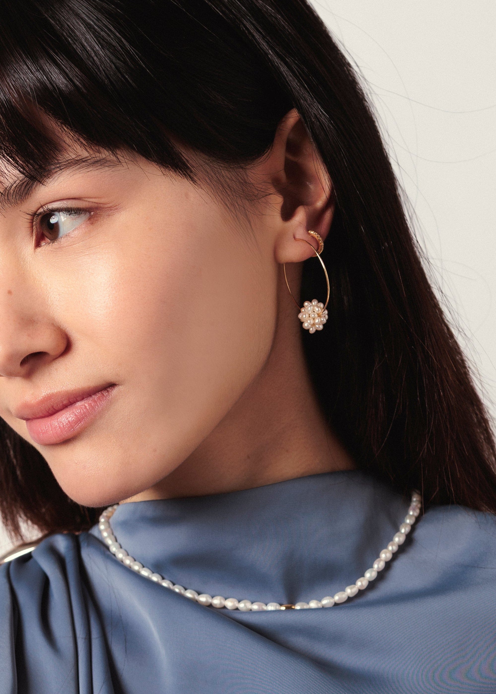 ellenoe Perlenohrringe Messing / 18K vergoldet / Natürliche Perlen / Gold PERLENOHRRINGE MIA - OHRRINGE - 18K VERGOLDET