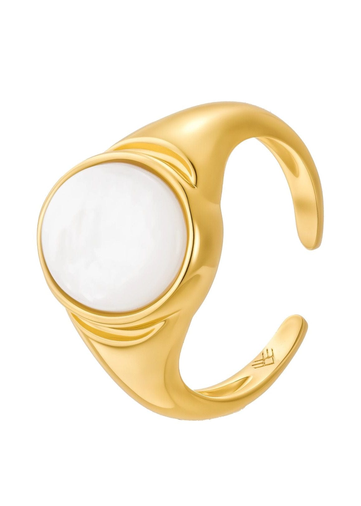 ellenoe Ringe 50-52 / 18K vergoldet / Perlmutt / Gold PERLMUTT-RING SOLEIL - RINGE - 18K VERGOLDET