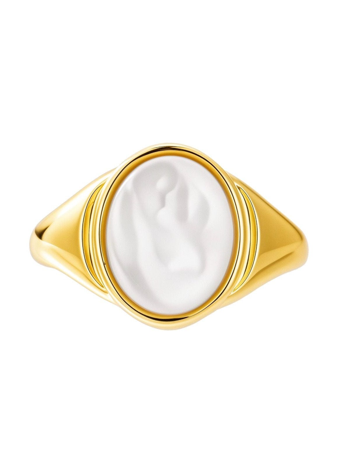 ellenoe Ringe 50-52 / 18K vergoldet / Perlmutt / Gold PERLMUTT-RING SOLEIL - RINGE - 18K VERGOLDET