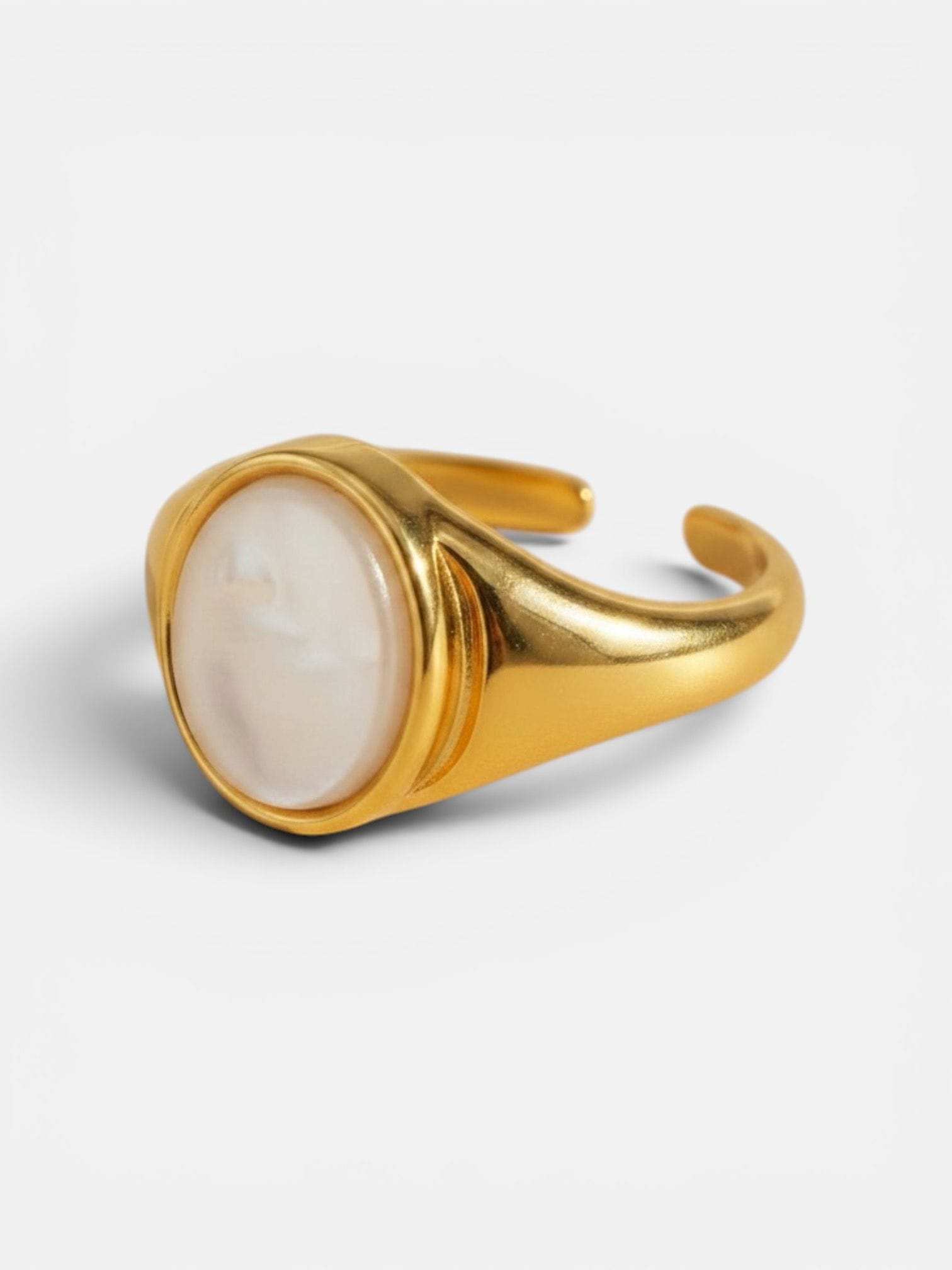 ellenoe Ringe 50-52 / 18K vergoldet / Perlmutt / Gold PERLMUTT-RING SOLEIL - RINGE - 18K VERGOLDET