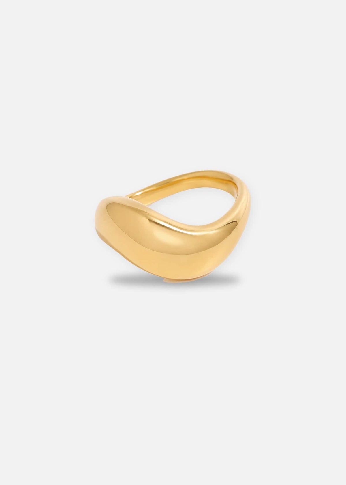ellenoe Ringe 52 / Gold WAVE DOME RING JOSEFINE - RINGE - EDELSTAHL 18K VERGOLDET
