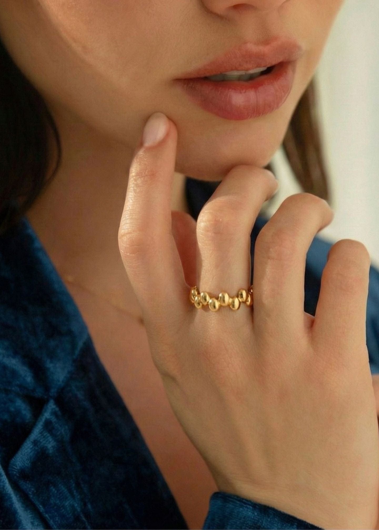 ellenoe Ringe Einheitsgrösse / 925 Sterling Silver / 18k vergoldet / Gold RING ANTONIA - VERSTELLBARE RINGE - 18K VERGOLDET