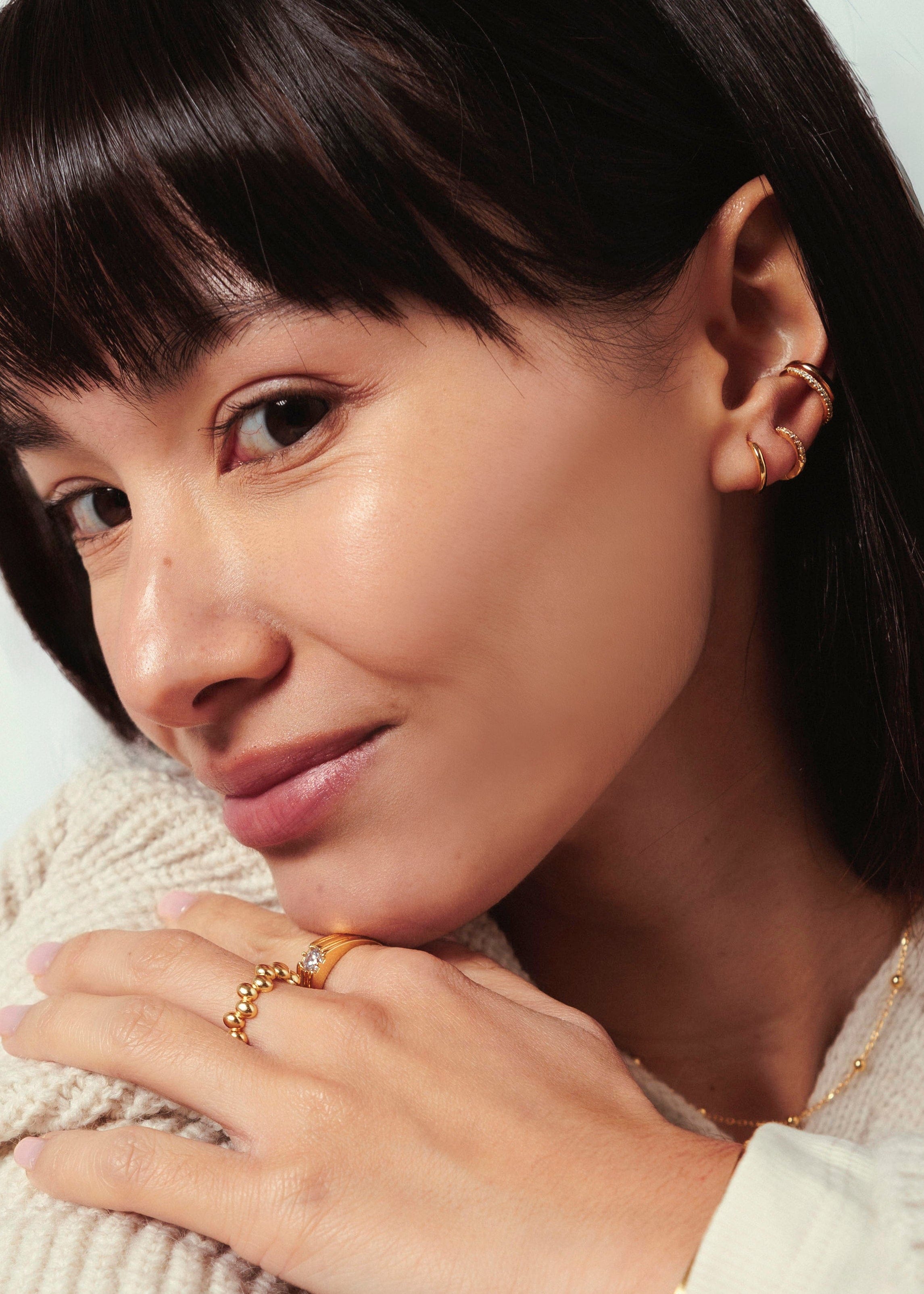 ellenoe Ringe Einheitsgrösse / 925 Sterling Silver / 18k vergoldet / Gold RING ANTONIA - VERSTELLBARE RINGE - 18K VERGOLDET