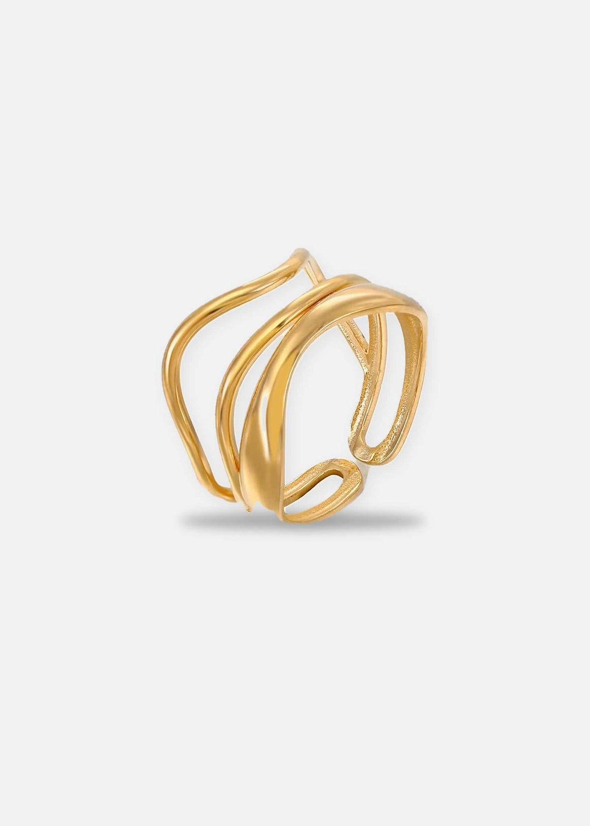 ellenoe Ringe Einheitsgrösse / Gold RING SVENJA - VERSTELLBARE RINGE - EDELSTAHL 18K VERGOLDET