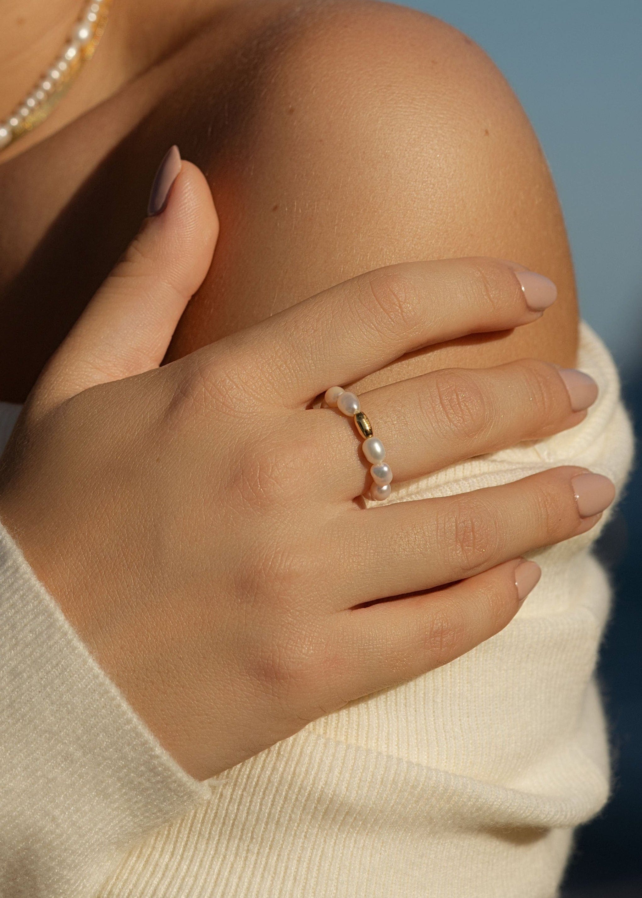 ellenoe Ringe PERLENRING MARINA - RINGE - 18K VERGOLDET