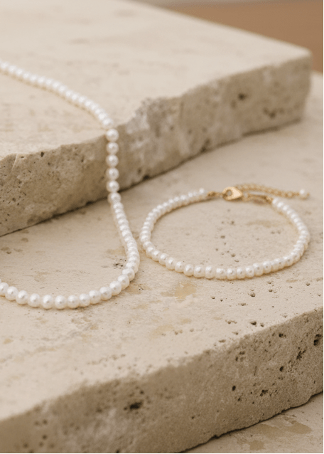 ellenoe Set SET ANJA - ARMBAND UND HALSKETTE - 18K VERGOLDET