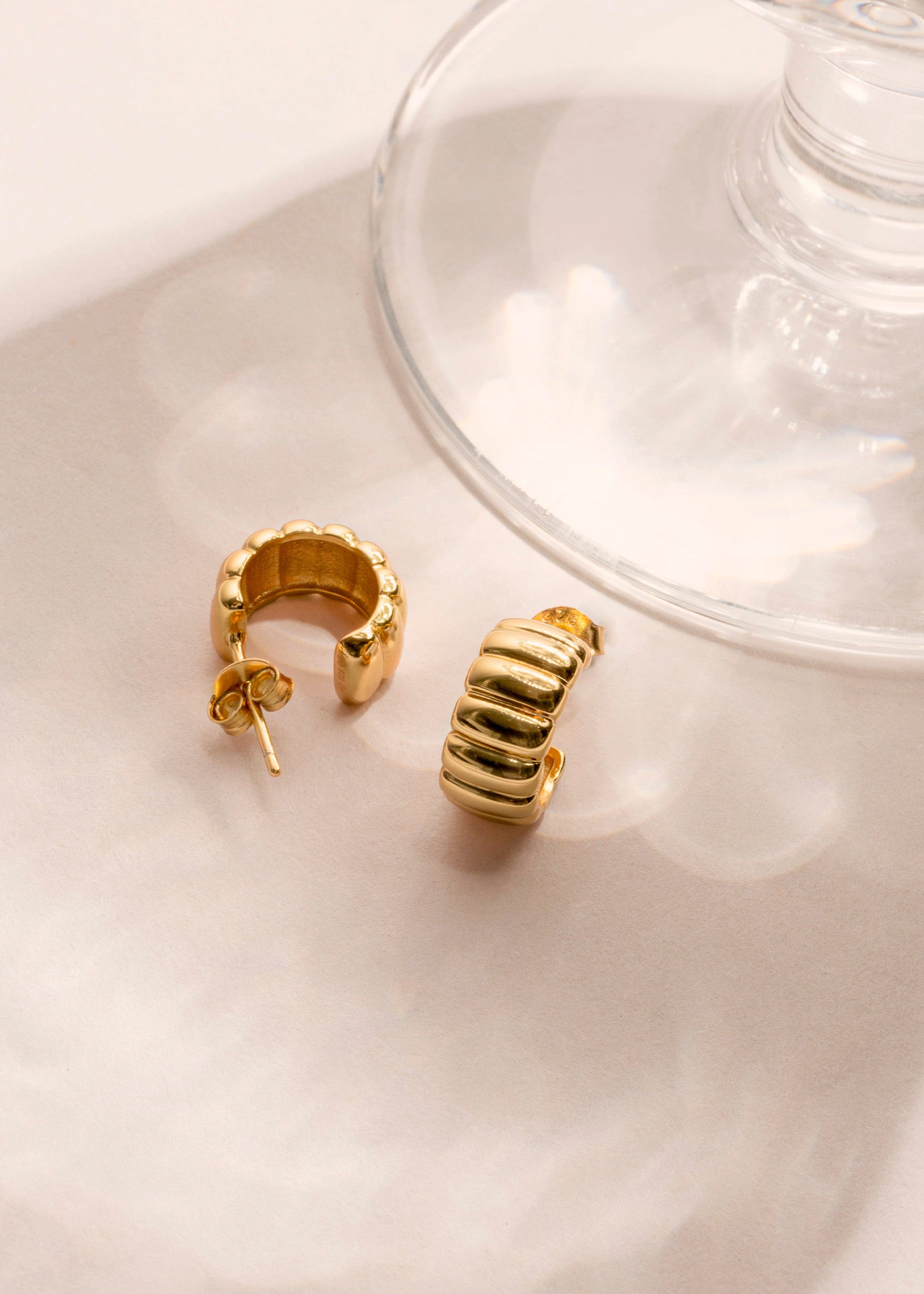 ellenoe Set SET LIVIA - OHRRING UND RING - 18K VERGOLDET