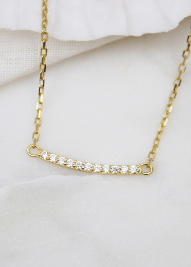 ellenoe Halskette 925 Sterling Silver / 18K vergoldet / Zirkonien / Gold HALSKETTE AVA - HALSKETTEN - 18K VERGOLDET