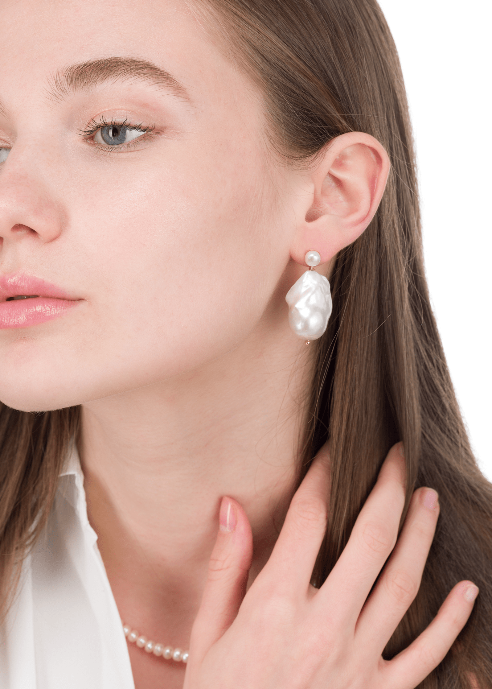 ellenoe Perlenohrringe 925 Sterling Silver / 14K vergoldet / Natürliche Barockperlen / Gold PERLENOHRRINGE AMALIA - OHRRINGE - 14K VERGOLDET