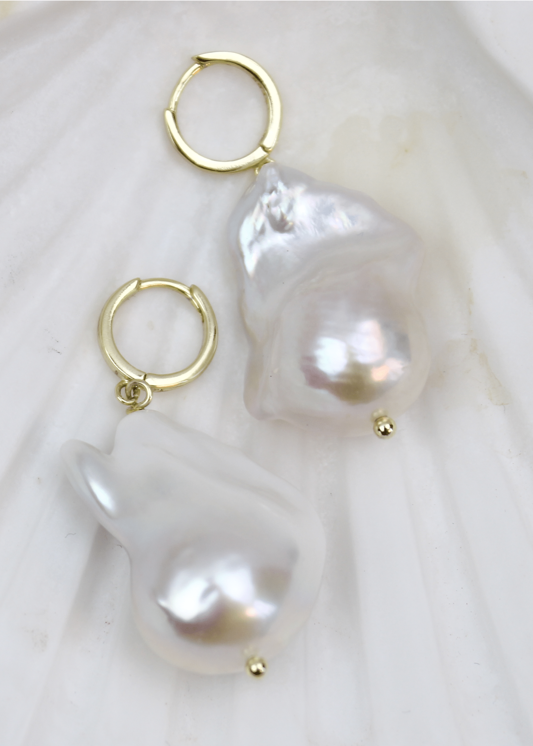 ellenoe Perlenohrringe 925 Sterling Silver / 14K vergoldet / Natürliche Barockperlen / Gold PERLENOHRRINGE VIKTORIA - OHRRINGE - 14K VERGOLDET