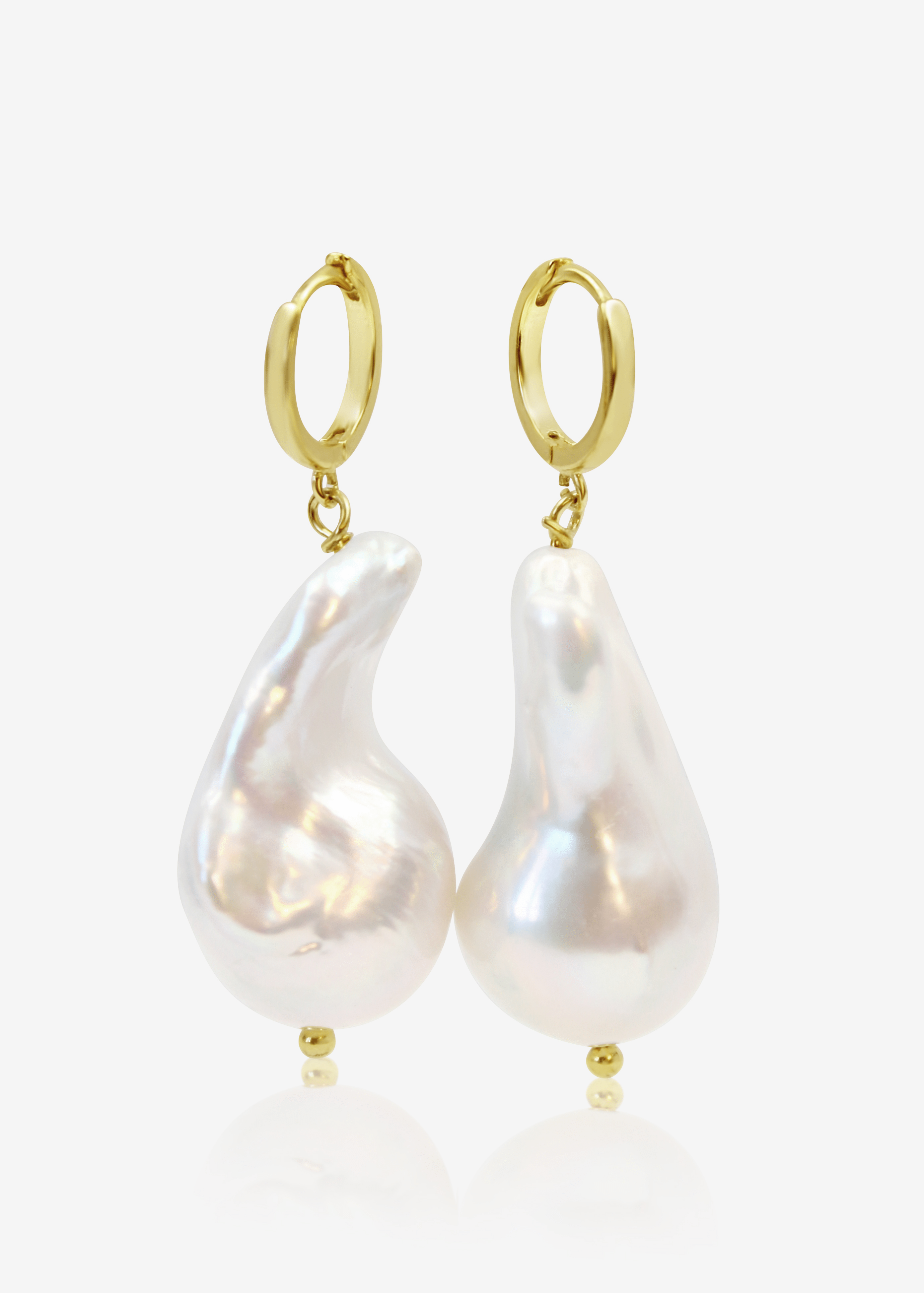 ellenoe Perlenohrringe 925 Sterling Silver / 14K vergoldet / Natürliche Barockperlen / Gold PERLENOHRRINGE VIKTORIA - OHRRINGE - 14K VERGOLDET