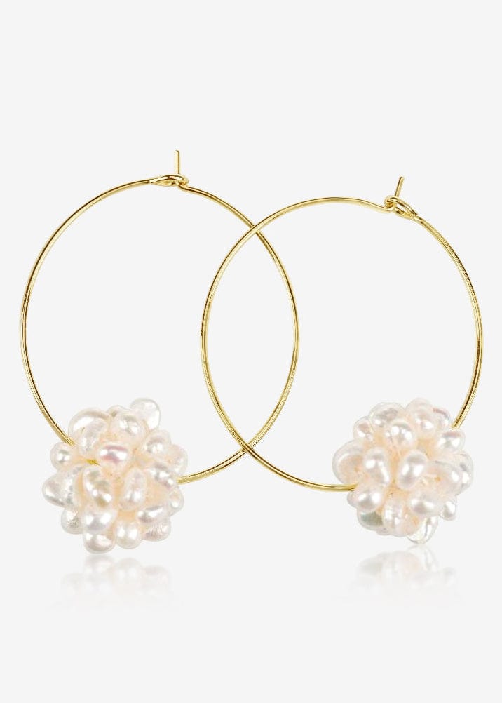 ellenoe Perlenohrringe Messing / 18K vergoldet / Natürliche Perlen / Gold PERLENOHRRINGE KIM - OHRRINGE - 18K VERGOLDET